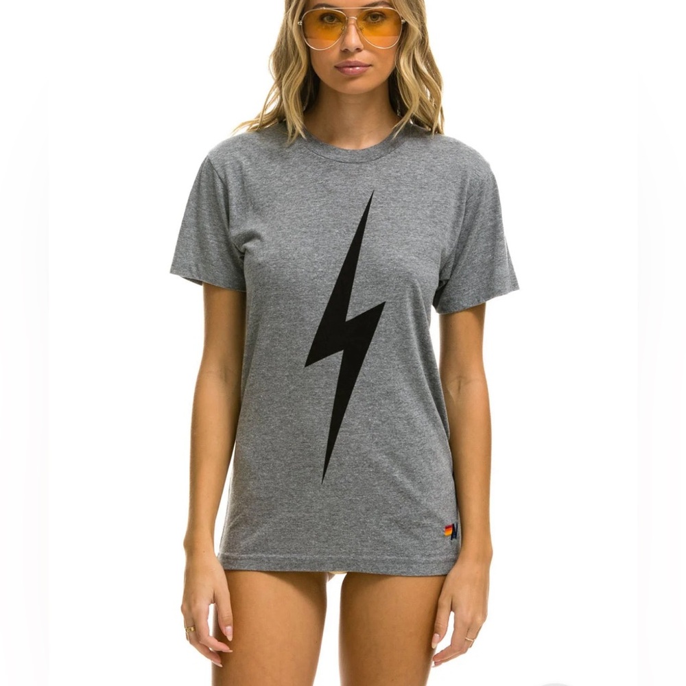 Aviator Nation Bolt Tee in Heather Gray.